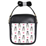 Little Husky With Hearts Girls Sling Bag Front