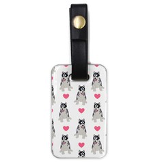 Little Husky With Hearts Luggage Tag (one Side) by SychEva