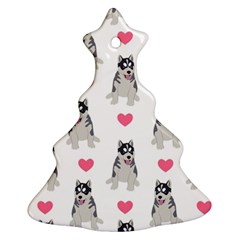 Little Husky With Hearts Ornament (christmas Tree)  by SychEva