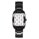 Little Husky With Hearts Stainless Steel Barrel Watch Front