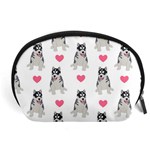 Little Husky With Hearts Accessory Pouch (Large) Front