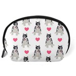 Little Husky With Hearts Accessory Pouch (Large) Back