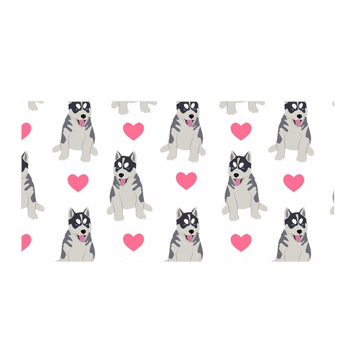 Little Husky With Hearts Satin Wrap