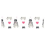 Little Husky With Hearts Satin Scarf (Oblong) Front