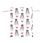 Little Husky With Hearts Lightweight Drawstring Pouch (L) Front