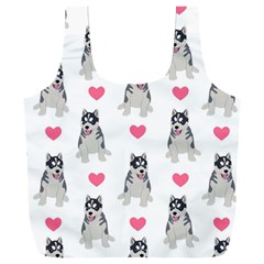 Little Husky With Hearts Full Print Recycle Bag (xxxl) by SychEva