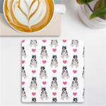 Little Husky With Hearts UV Print Square Tile Coaster  Front