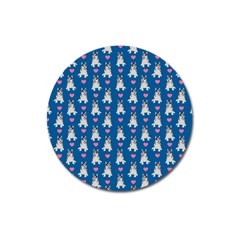 Little Husky With Hearts Magnet 3  (round) by SychEva