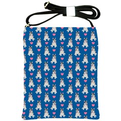 Little Husky With Hearts Shoulder Sling Bag by SychEva