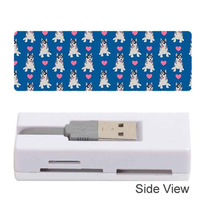 Little Husky With Hearts Memory Card Reader (Stick)