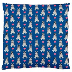 Little Husky With Hearts Large Cushion Case (one Side) by SychEva