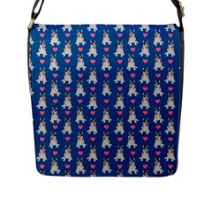 Little Husky With Hearts Flap Closure Messenger Bag (l) by SychEva