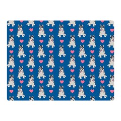 Little Husky With Hearts Double Sided Flano Blanket (mini)  by SychEva