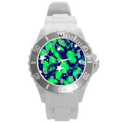 Space Odyssey  Round Plastic Sport Watch (l) by notyouraveragemonet