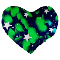 Space Odyssey  Large 19  Premium Heart Shape Cushions by notyouraveragemonet