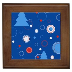 Christmas Pattern Tree Design Framed Tile