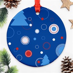 Christmas Pattern Tree Design Ornament (round) by Sapixe