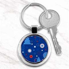 Christmas Pattern Tree Design Key Chain (round)