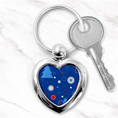 Christmas Pattern Tree Design Key Chain (heart)