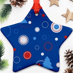 Christmas Pattern Tree Design Star Ornament (two Sides)