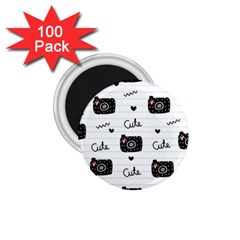 Cute Cameras Doodles Hand Drawn 1 75  Magnets (100 Pack)  by Sapixe