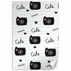 Cute Cameras Doodles Hand Drawn Canvas 24  X 36  by Sapixe