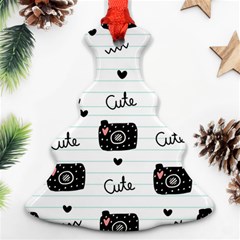 Cute Cameras Doodles Hand Drawn Ornament (christmas Tree) 