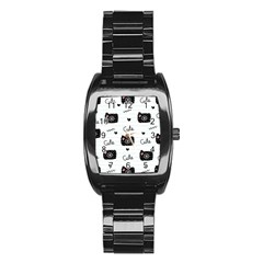 Cute Cameras Doodles Hand Drawn Stainless Steel Barrel Watch by Sapixe