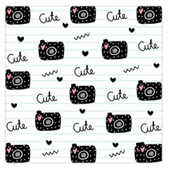 Cute Cameras Doodles Hand Drawn Large Satin Scarf (square) by Sapixe