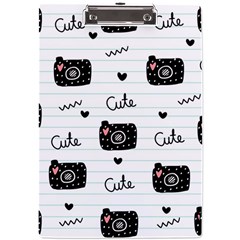 Cute Cameras Doodles Hand Drawn A4 Clipboard