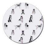 Husky Dogs Round Mousepads Front