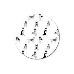 Husky Dogs Magnet 3  (round) by SychEva