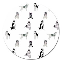 Husky Dogs Magnet 5  (round) by SychEva