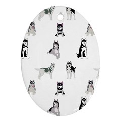 Husky Dogs Oval Ornament (two Sides) by SychEva