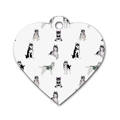 Husky Dogs Dog Tag Heart (two Sides) by SychEva