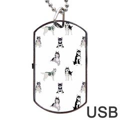 Husky Dogs Dog Tag Usb Flash (one Side)