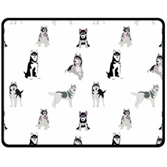 Husky Dogs Double Sided Fleece Blanket (medium)  by SychEva