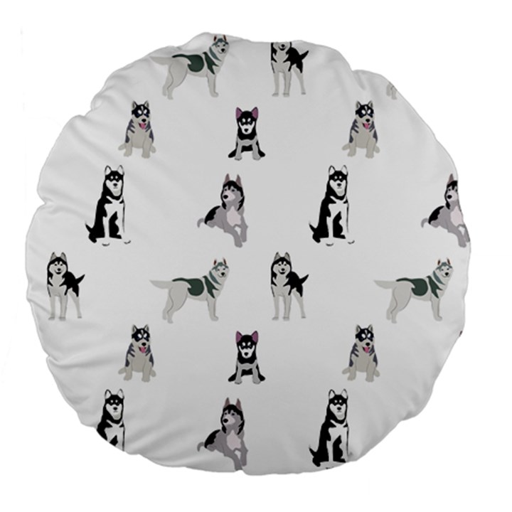 Husky Dogs Large 18  Premium Flano Round Cushions