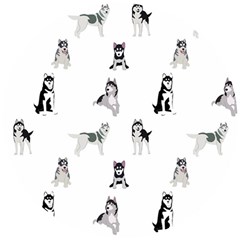 Husky Dogs Wooden Puzzle Round by SychEva