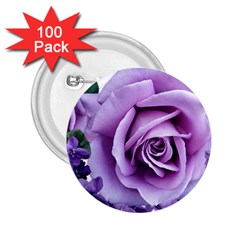 Roses-violets-flowers-arrangement 2 25  Buttons (100 Pack)  by Pakrebo