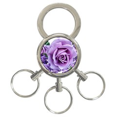 Roses-violets-flowers-arrangement 3-ring Key Chain by Pakrebo