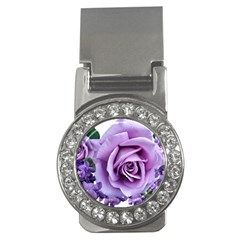 Roses-violets-flowers-arrangement Money Clips (cz)  by Pakrebo