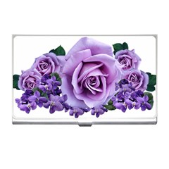 Roses-violets-flowers-arrangement Business Card Holder by Pakrebo