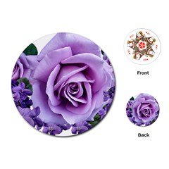 Roses-violets-flowers-arrangement Playing Cards Single Design (round) by Pakrebo