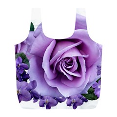 Roses-violets-flowers-arrangement Full Print Recycle Bag (l) by Pakrebo