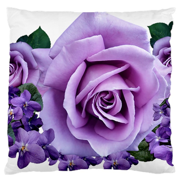 Roses-violets-flowers-arrangement Standard Flano Cushion Case (One Side)