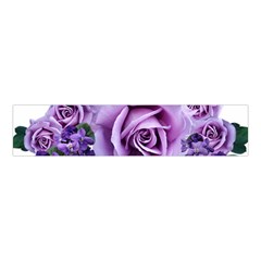 Roses-violets-flowers-arrangement Velvet Scrunchie by Pakrebo