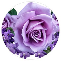 Roses-violets-flowers-arrangement Round Trivet