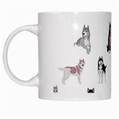 Husky Dogs With Sparkles White Mugs by SychEva