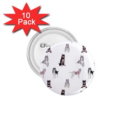 Husky Dogs With Sparkles 1 75  Buttons (10 Pack) by SychEva